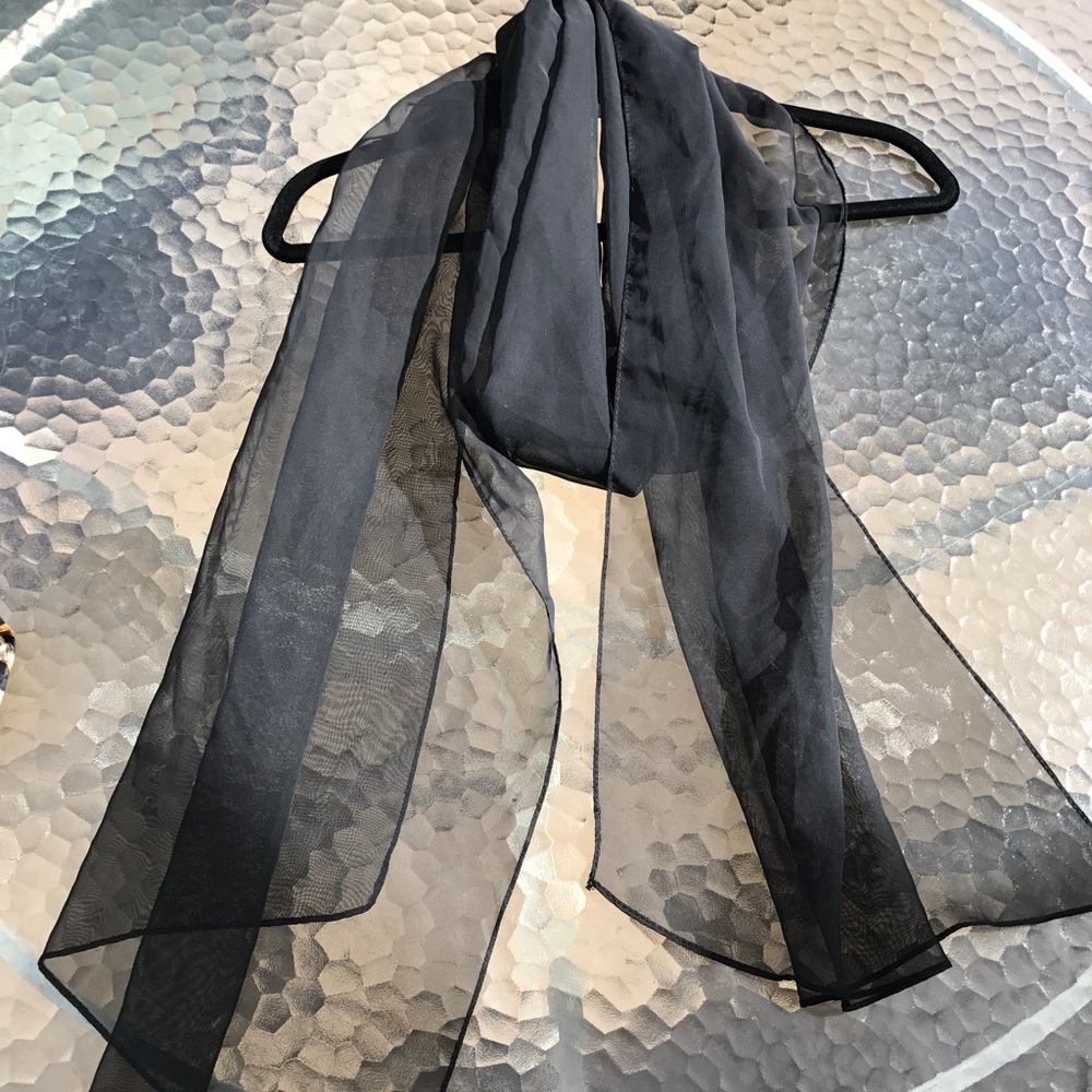 Black Chiffon Scarf